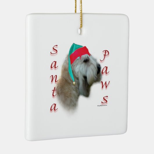 Ornement En Céramique Pâtes Père Noël Terrier à revêtement souple (Droite)