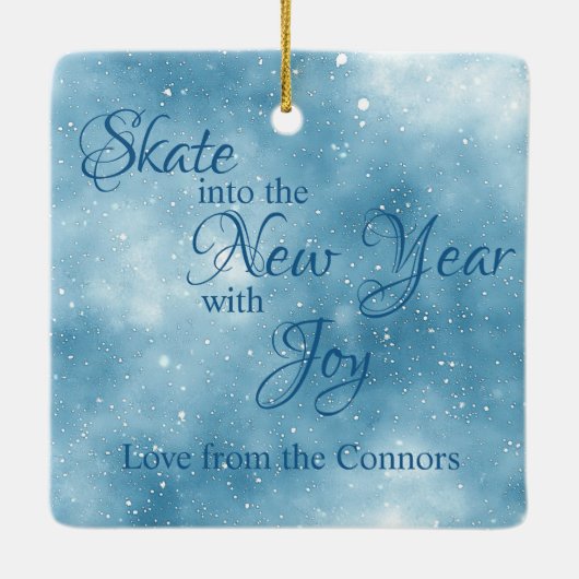 Ornement En Céramique Patinage Ours polaires Noël Nouvel An (Dos)