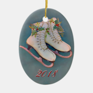 Ornement En Céramique Patins sur glace 2018