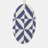 Ornement En Céramique Patters Midnight Blue Geometric Deco Cube (Droite)