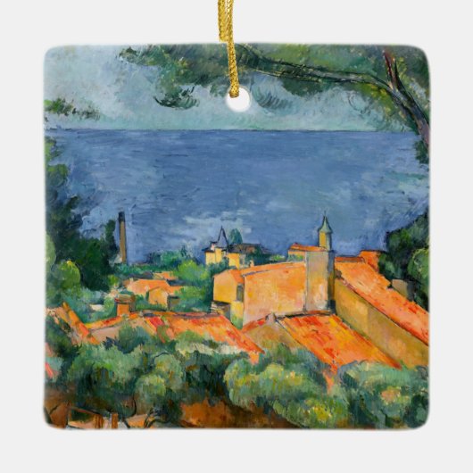 Ornement En Céramique Paul Cezanne - Estaque aux toits rouges (Devant)