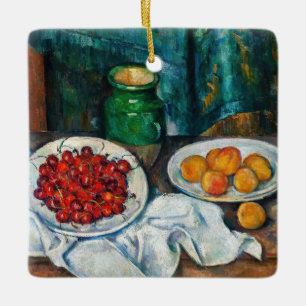 Ornement En Céramique Paul Cezanne - Nature morte aux cerises et aux pêc
