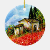 ORNEMENT EN CÉRAMIQUE PAVOTS EN TOSCANE (Dos)