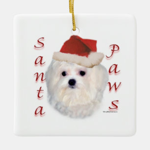Ornement En Céramique Paws de Père Noël