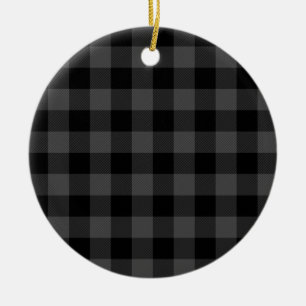Ornement En Céramique Pays gris et noir plaid