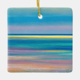 Ornement En Céramique Paysage marin abstrait "Fusion Fuchsia"