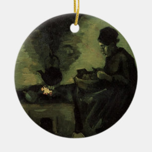 Ornement En Céramique Paysanne au coin du feu par Vincent van Gogh