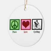 Ornement En Céramique Peace Love Cycling (Gauche)