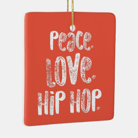 Ornement En Céramique Peace Love Hip hop Dancing Chemise Blanc (Droite)