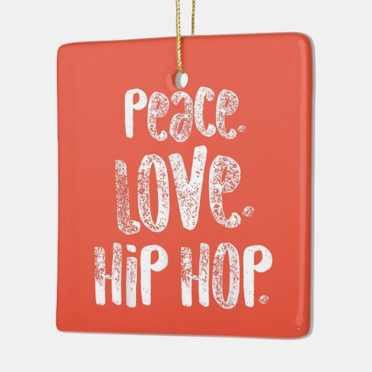 Ornement En Céramique Peace Love Hip hop Dancing Chemise Blanc (Gauche)