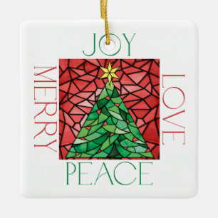 Ornement En Céramique Peace Love Joy Joyeux Ornament Photo