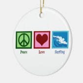 Ornement En Céramique Peace Love Surfing (Gauche)
