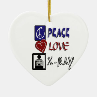 ORNEMENT EN CÉRAMIQUE PEACE LOVE X-RAY RADIOLOGY