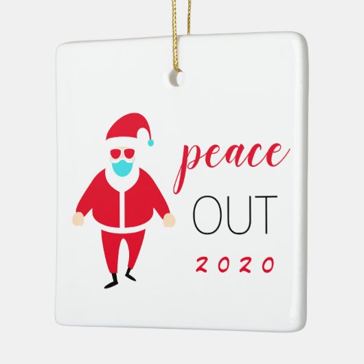 Ornement En Céramique Peace Out 2020 Funny Père Noël Personnalisé (Gauche)