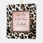 Ornement En Céramique Peach Black Cream Leopard (Gauche)