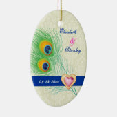 Ornement En Céramique Peacock plumes bijou coeur mariage Enregistrer la (Droite)