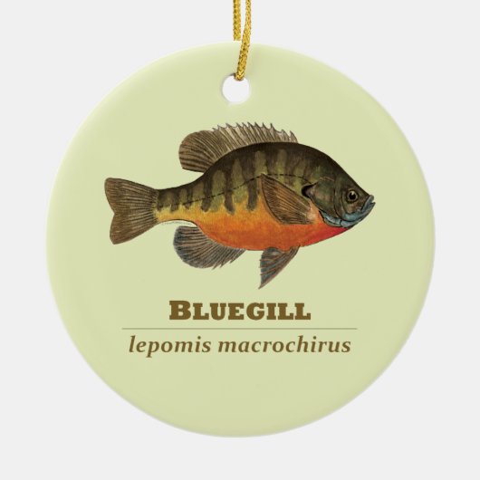 Ornement En Céramique Pêche à la Breve de Bluegill (Devant)
