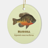 Ornement En Céramique Pêche à la Breve de Bluegill (Gauche)