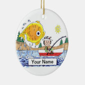 Ornement En Céramique Pêche - Femme (Droite)