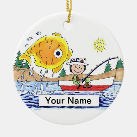 Ornement En Céramique Pêche - Femme (Devant)