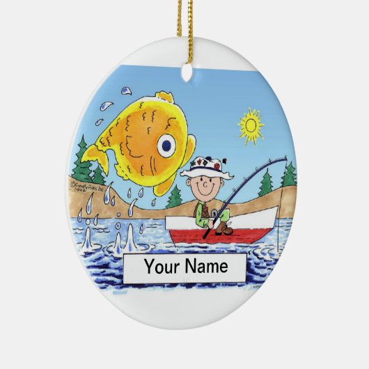 Ornement En Céramique Pêche - Homme (Droite)