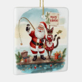 Ornement En Céramique Pêche thème de Noël (Droite)