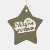 Ornement En Céramique Pêcheur le plus Okayest dans le monde (Droite)