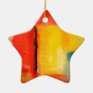 Ornement En Céramique Peinture Abstraite rouge moderne