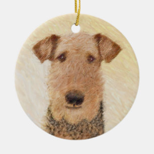 Ornement En Céramique Peinture Airedale Terrier - Cute Original Art