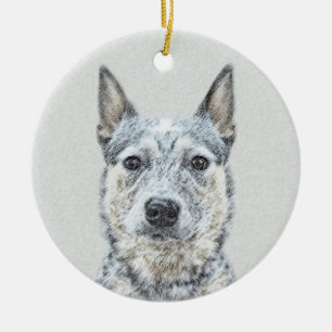 Ornement En Céramique Peinture australienne sur le chien de bétail - Be