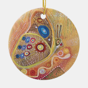 Ornement En Céramique Peinture d'art de papillon d'ornement de cercle