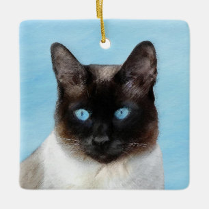 Ornement En Céramique Peinture de chats de Siamese - Cute Original Cat A