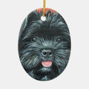 Ornement En Céramique Peinture de chien de Terrier mignon