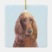 Ornement En Céramique Peinture de Setter irlandais - Joli art original d (Dos)