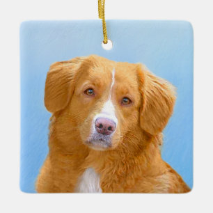 Ornement En Céramique Peinture de tintement de chien de chien d'arrêt d