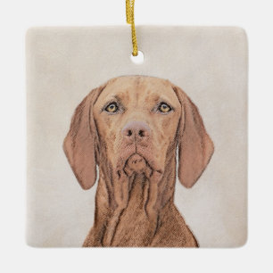 Ornement En Céramique Peinture de Vizsla - Jolie illustration originale