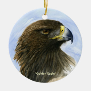 Ornement En Céramique Peinture d'Ornement-aquarelle "d'Eagle d'or"