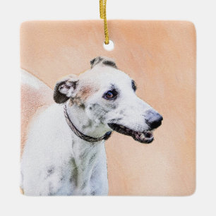 Ornement En Céramique Peinture Greyhound - Cute Original Chien Art