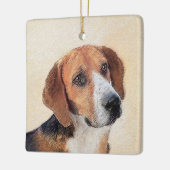 Ornement En Céramique Peinture Harrier - Joli art original chien (Gauche)