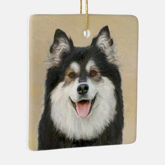Ornement En Céramique Peinture Lapphund Finlandaise - Joli art original (Droite)