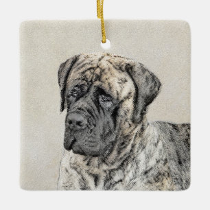 Ornement En Céramique Peinture mastiff anglaise (Brindle) - Dog Art