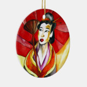 Ornement En Céramique peinture originale d'art Geisha (Droite)