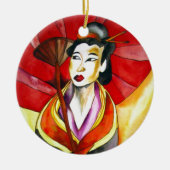 Ornement En Céramique peinture originale d'art Geisha (Devant)