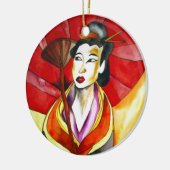 Ornement En Céramique peinture originale d'art Geisha (Gauche)