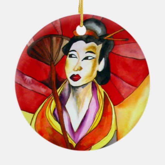 Ornement En Céramique peinture originale d'art Geisha (Dos)