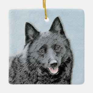 Ornement En Céramique Peinture Schipperke - Cute Original Chien Art