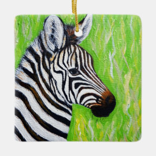 Ornement En Céramique Peinture Zèbre