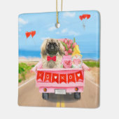 Ornement En Céramique Pekingese Chien Saint Valentin Coeurs de Camion (Gauche)