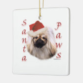 Ornement En Céramique Pekingese Père Noël Paws (Gauche)