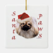 Ornement En Céramique Pekingese Père Noël Paws (Dos)